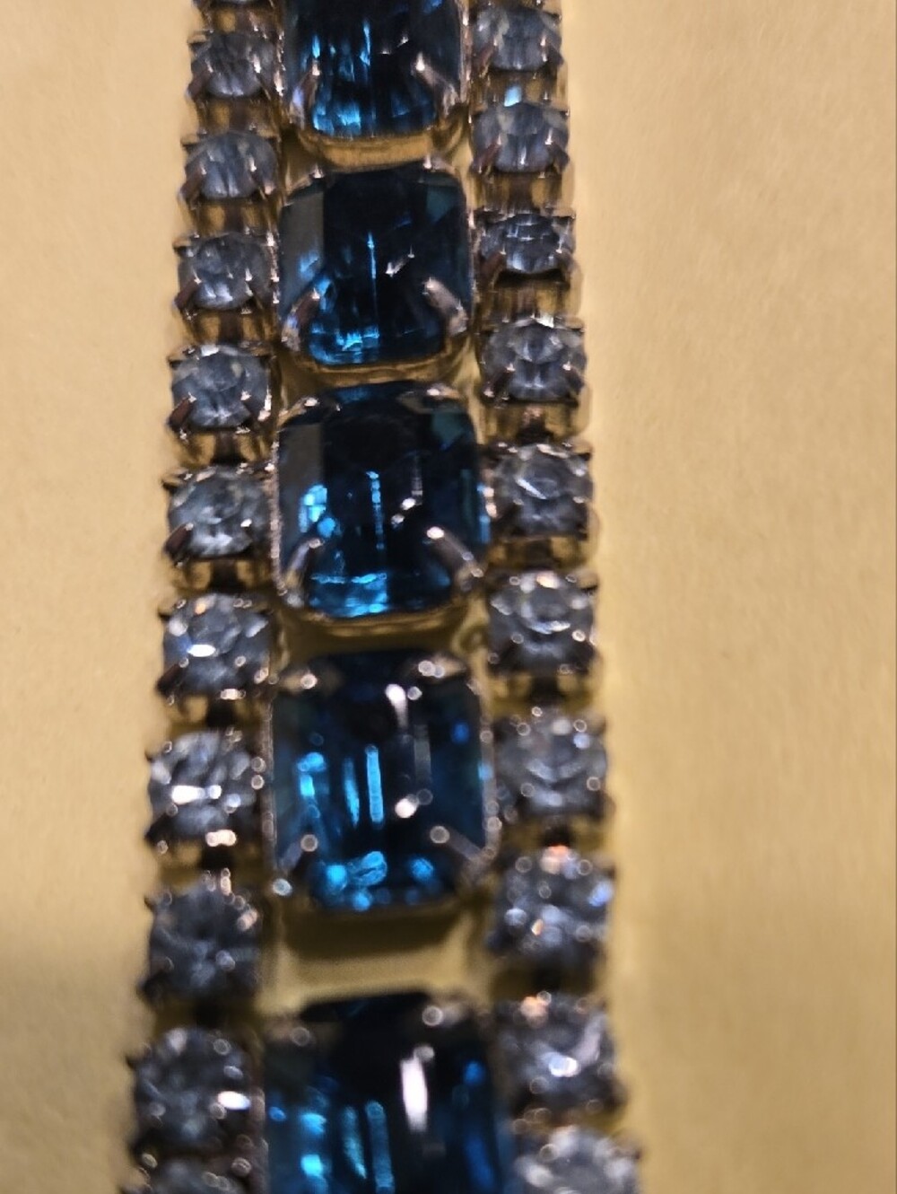 Blue Crystal Tennis Bracelet - Women's Fashion Bracelet - Picture 2 of 4